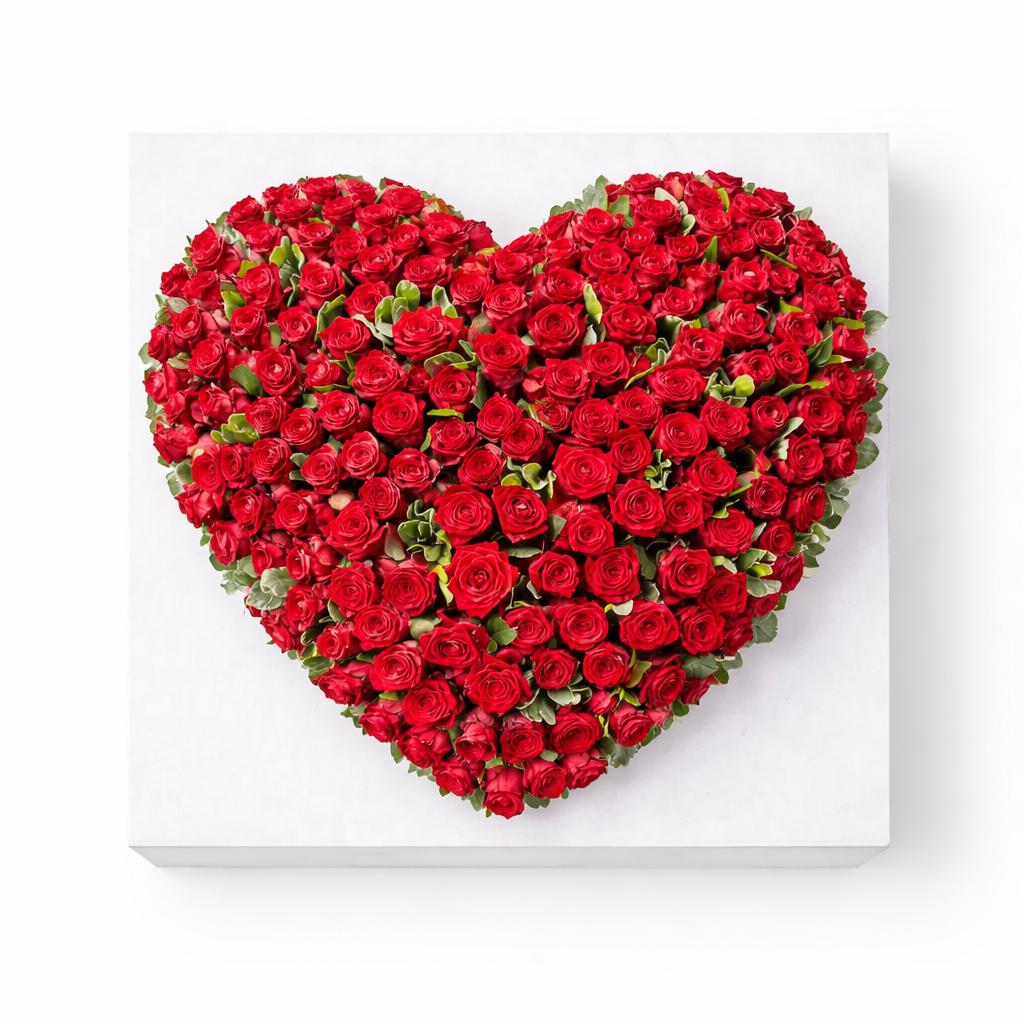 Herz H 34 aus roten Rosen