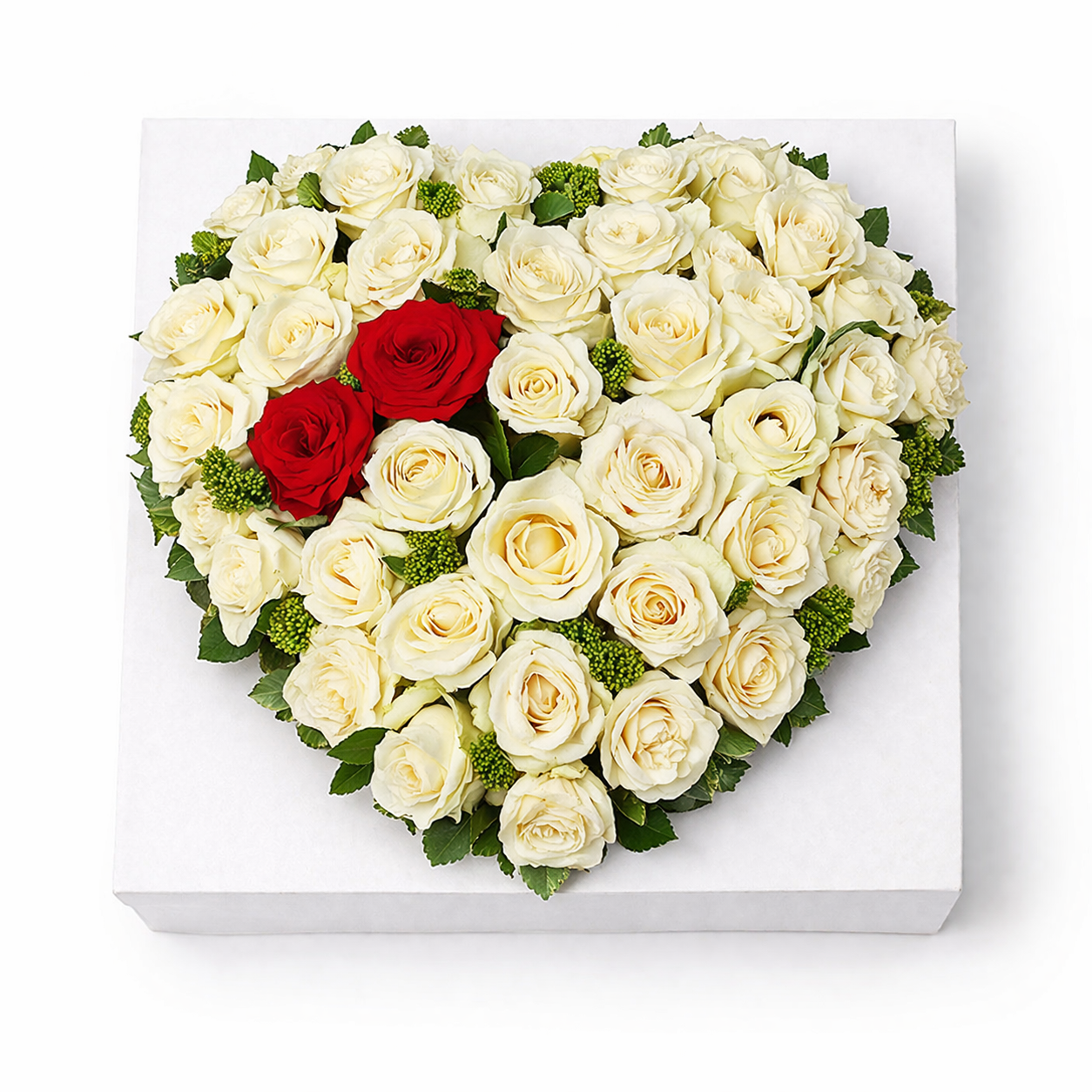 Herz H 37 aus weißen Rosen