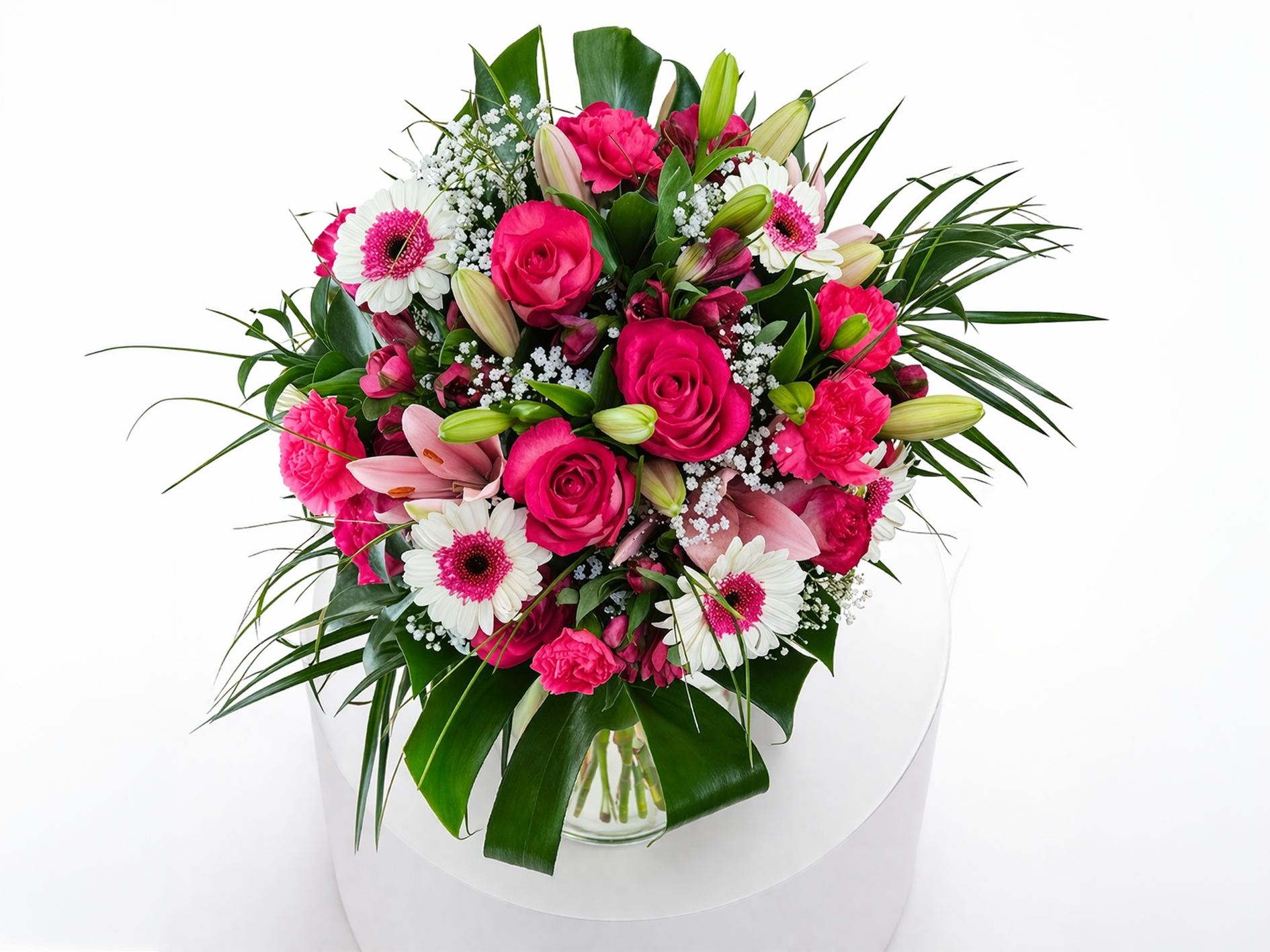 Strauß S 30 pink-weiß